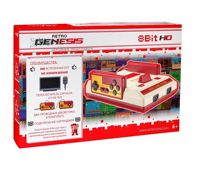 Retro Genesis 8 Bit HD 300 игр (HDMI подключение и проводные геймпады)