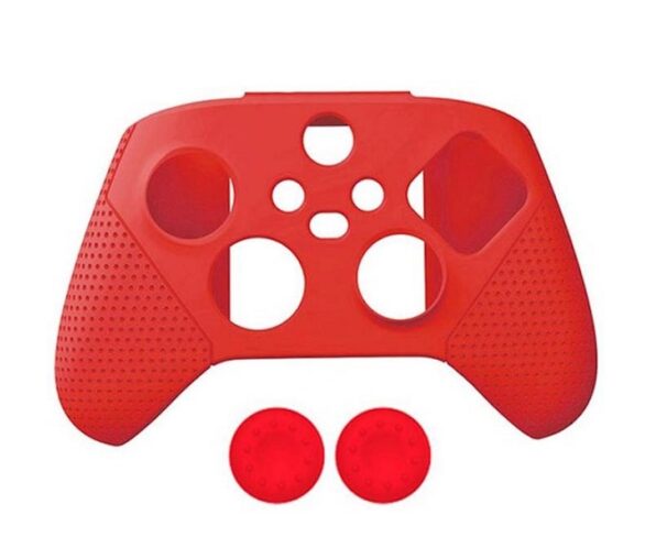 Защитный силиконовый чехол + Накладки Xbox Series (красный)